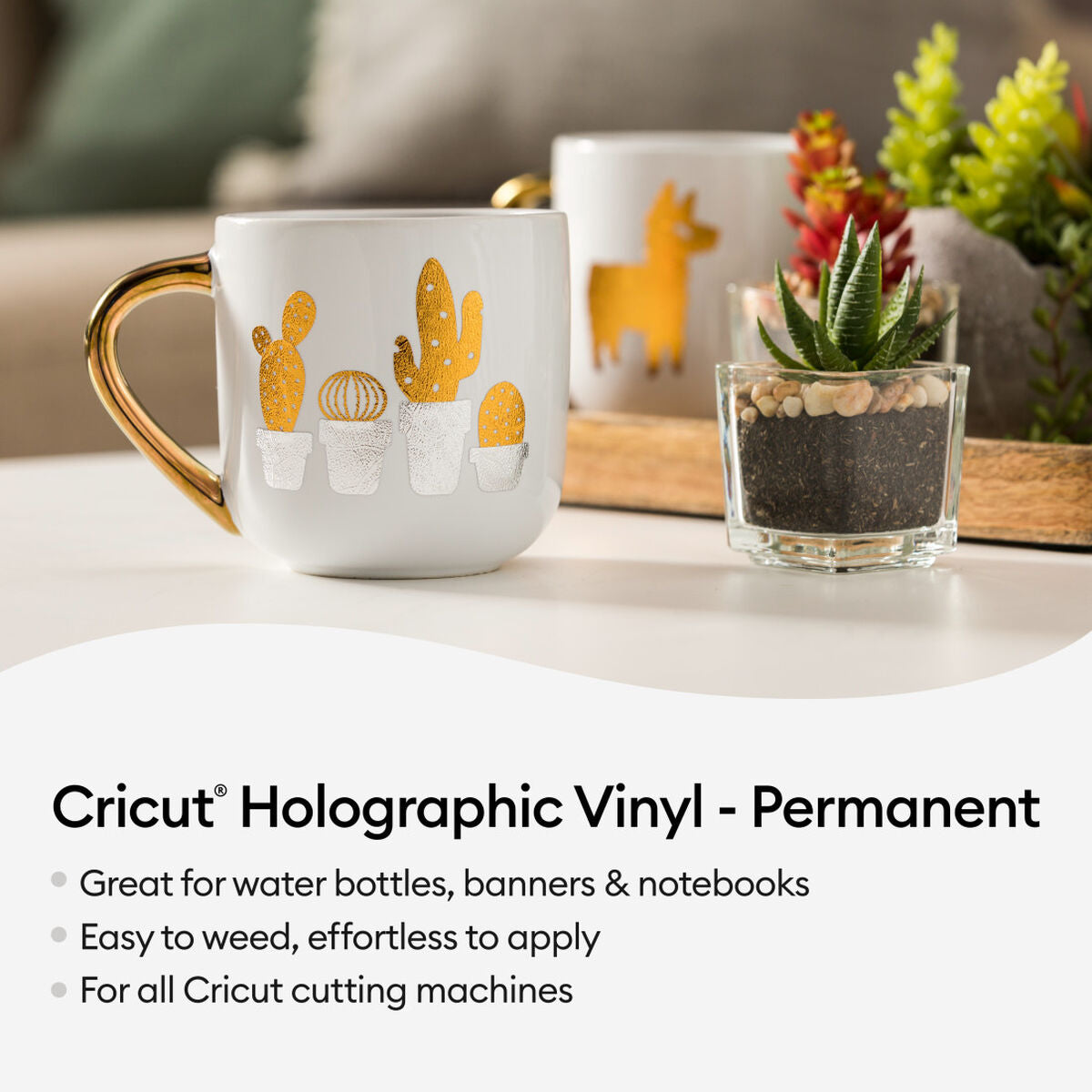 2009604 - Cricut Holographic Vinyl; Silver Sampler - Permanent (6 ct) 30.5x30.5cm