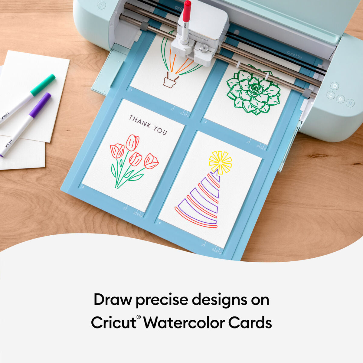 2009985 - Cricut Watercolor Cards White 10pk R40 Cards in Ivory 12.1x16.8cm