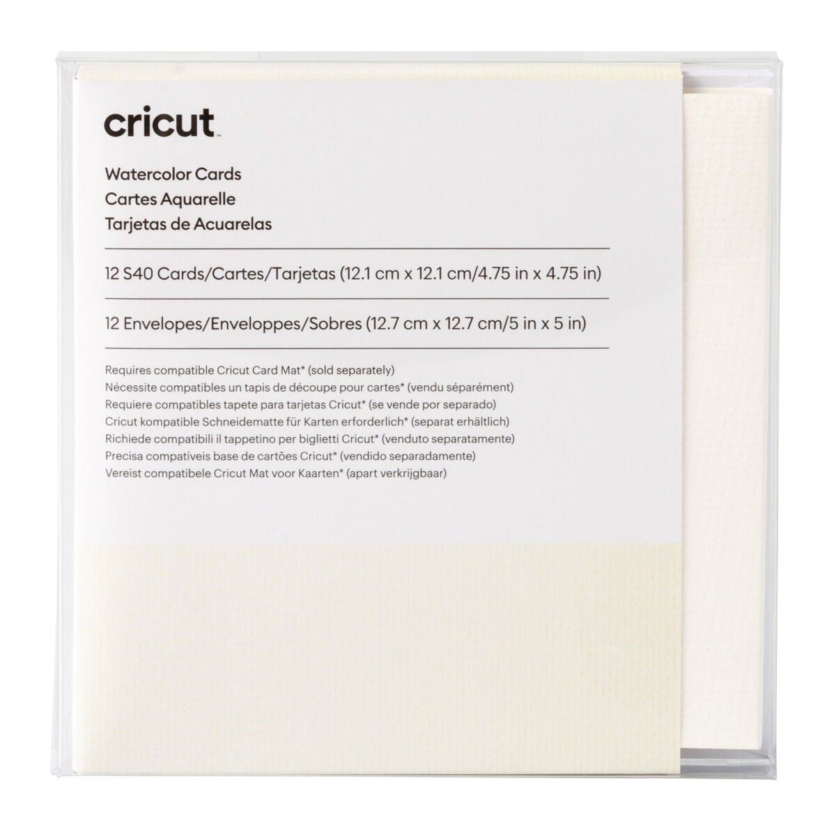 2009986 - Cricut Watercolor Cards White 12pk S40 Cards in Ivory 12.1x12.1cm