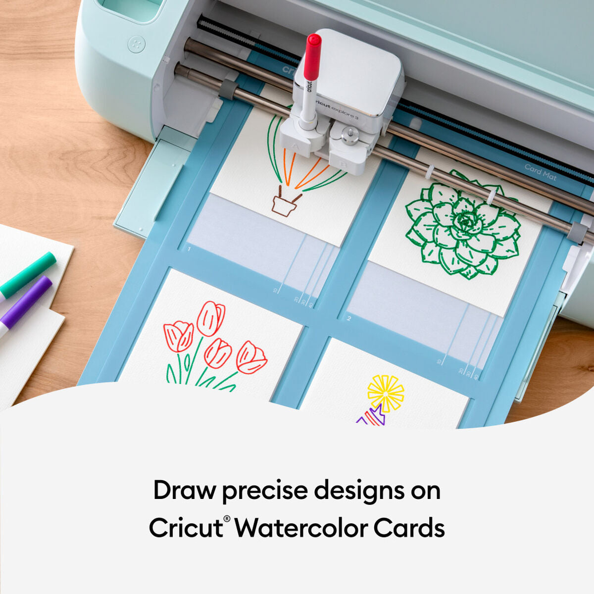 2009986 - Cricut Watercolor Cards White 12pk S40 Cards in Ivory 12.1x12.1cm
