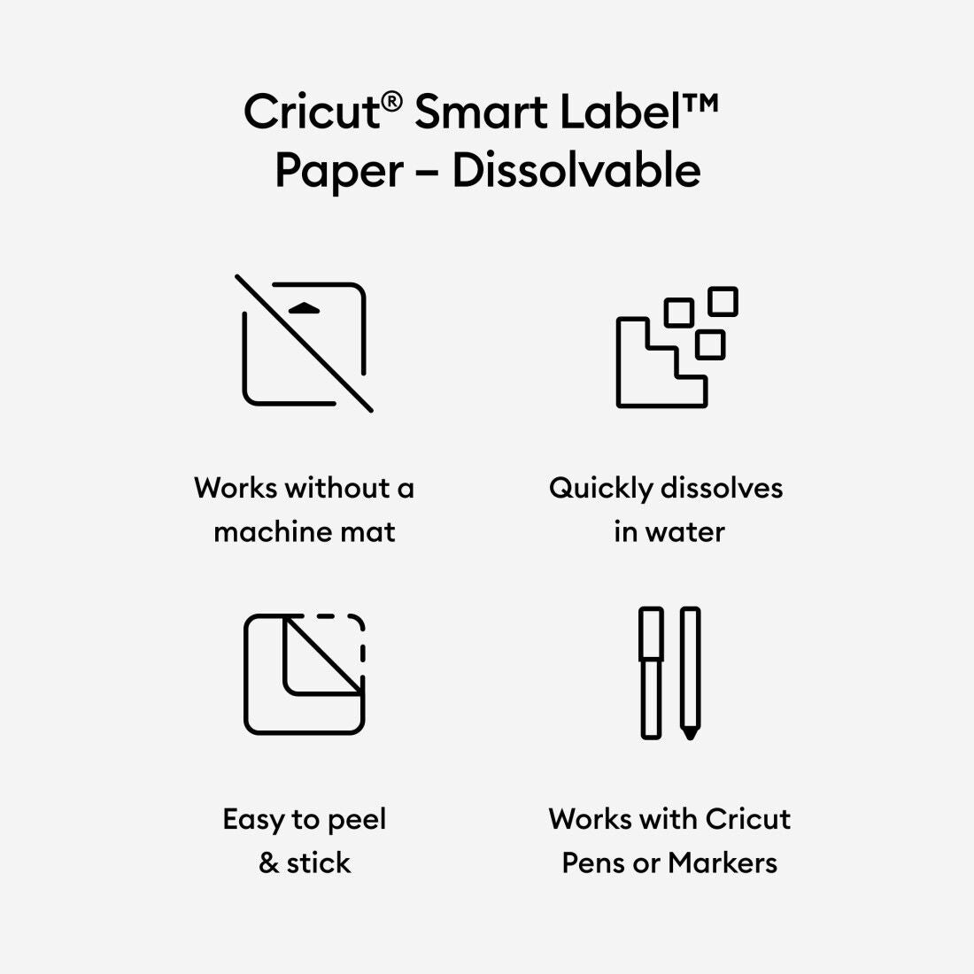 2010062 - Cricut Smart Dissolvable Paper Labels White 33x60cm