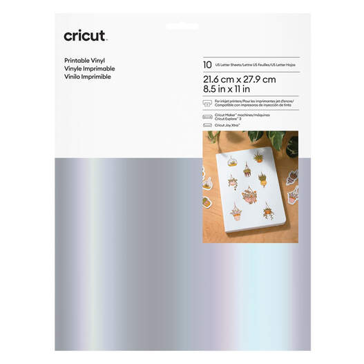2011882 - Cricut Printable Vinyl Silver 10 sheets 21x29.7cm