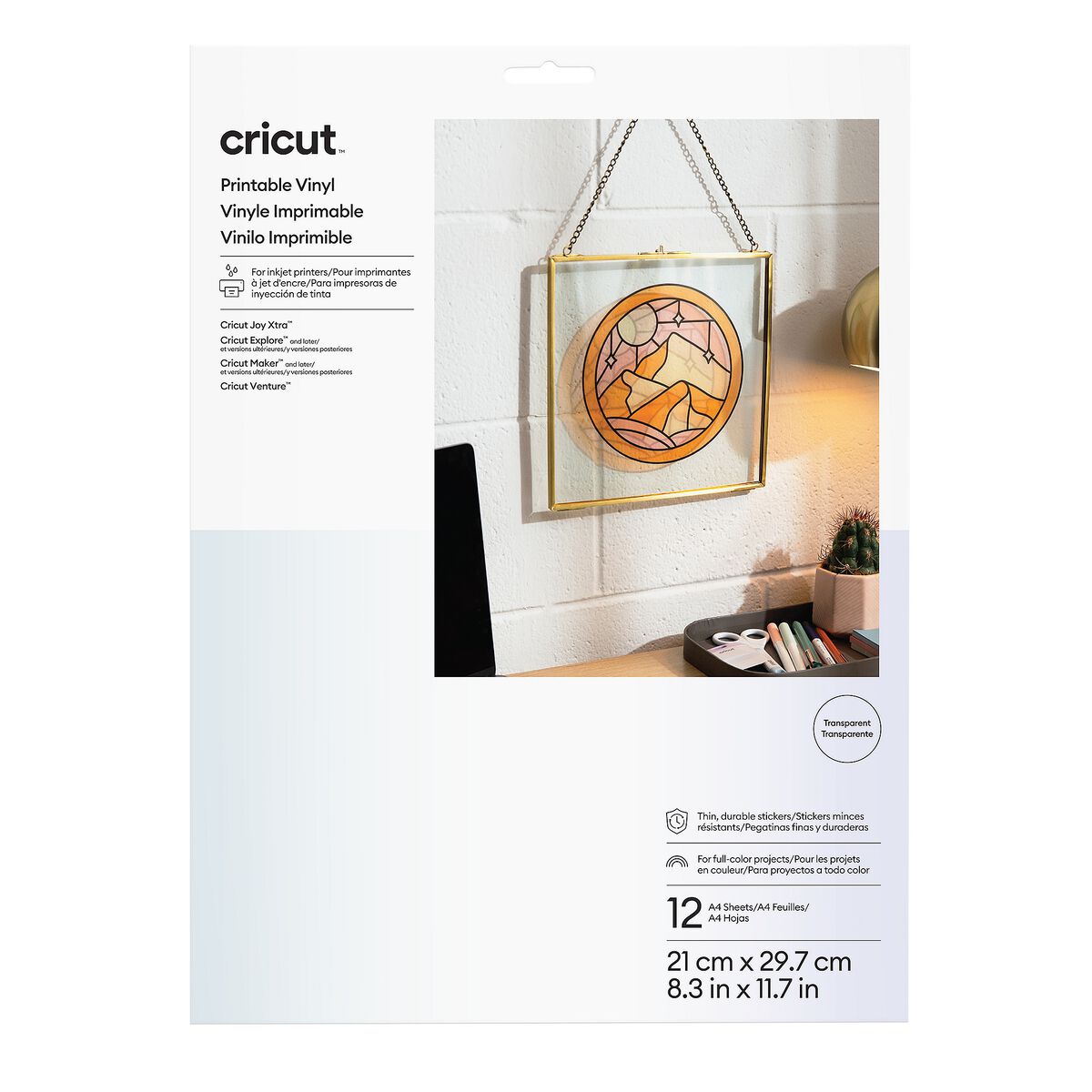2011884 - Cricut Printable Vinyl Transparent 12 sheets 21x29.7cm