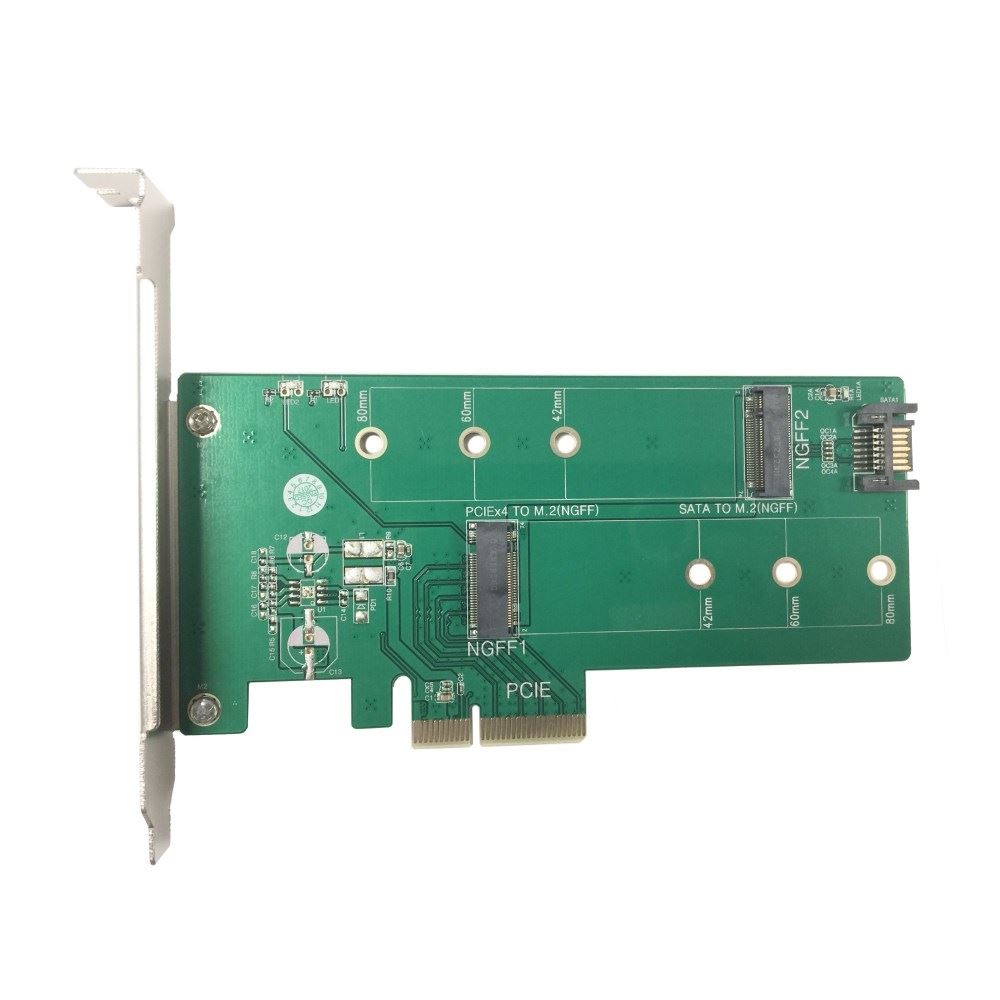 Vantec M.2 NVMe + M.2 SATA SSD PCIe X4 Adapter
