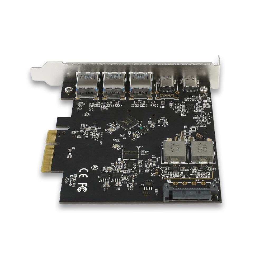 Vantec 5-Port USB 3.2 Gen2x2 (20Gbps) With 2 x USB C & 3 x USB A PCIe x4 Controller Card