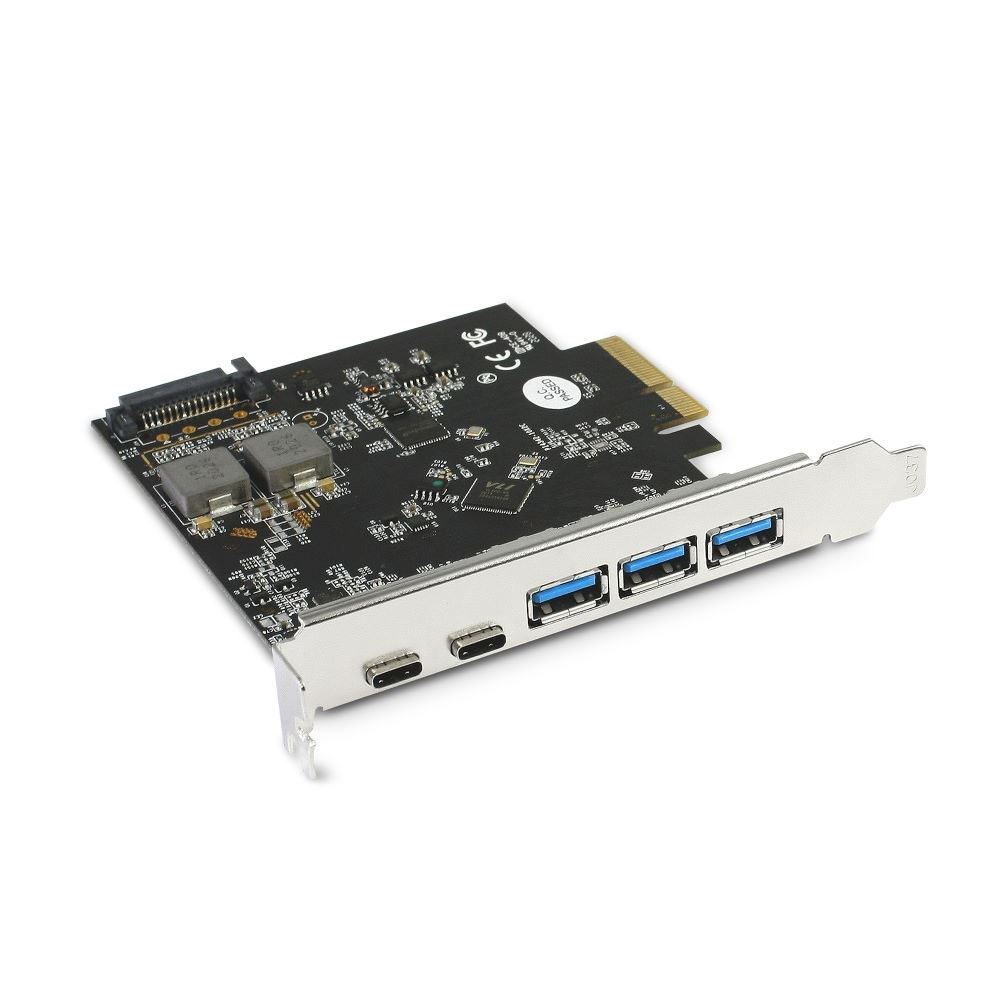 Vantec 5-Port USB 3.2 Gen2x2 (20Gbps) With 2 x USB C & 3 x USB A PCIe x4 Controller Card