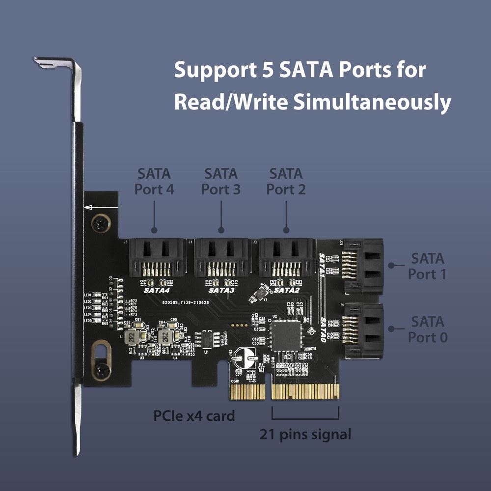 Vantec 5-Port SATA III 6Gbps PCIe x4 Host Card