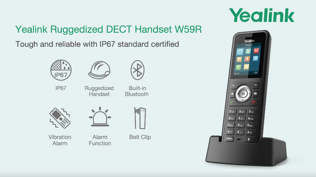 Yealink W59R Rugged DECT Handset IP67 (EOL)
