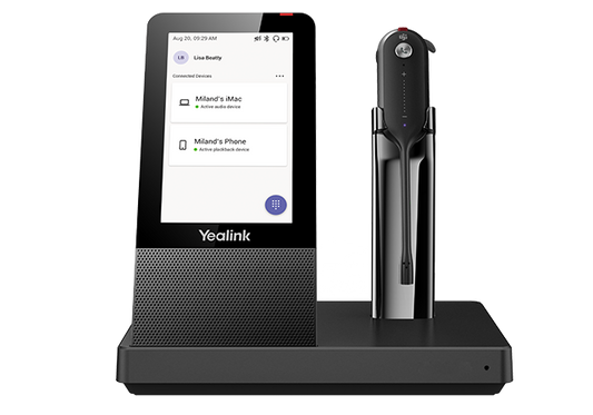Yealink WH67 DECT Wireless Convertible Headset With Touch Screen Base Station