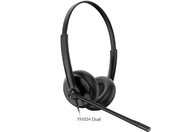 Yealink YHS34 Dual Headset With RJ-9 And Leatherette Ear Cushions