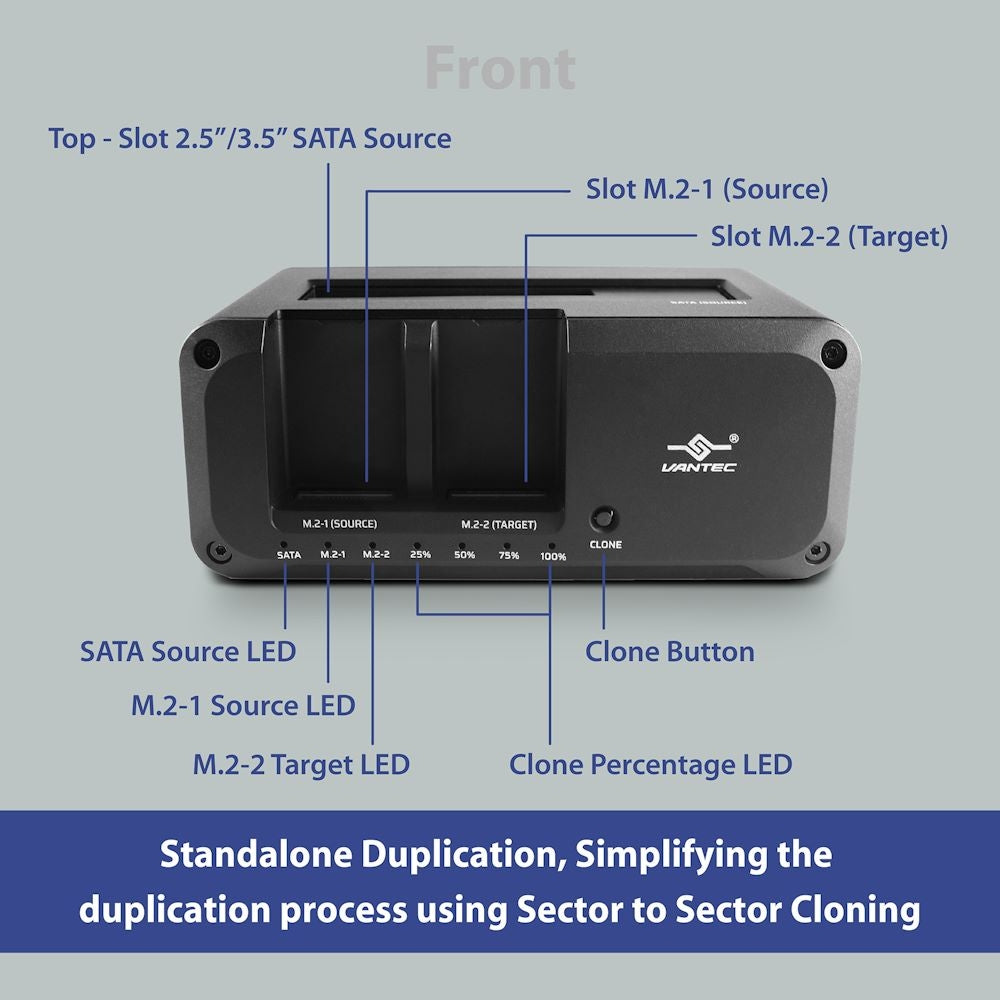 NexStar JX; USB 3.2 Gen 2x1; Triple Bay Dock (Dual M.2; Single SATA) With Clone Function