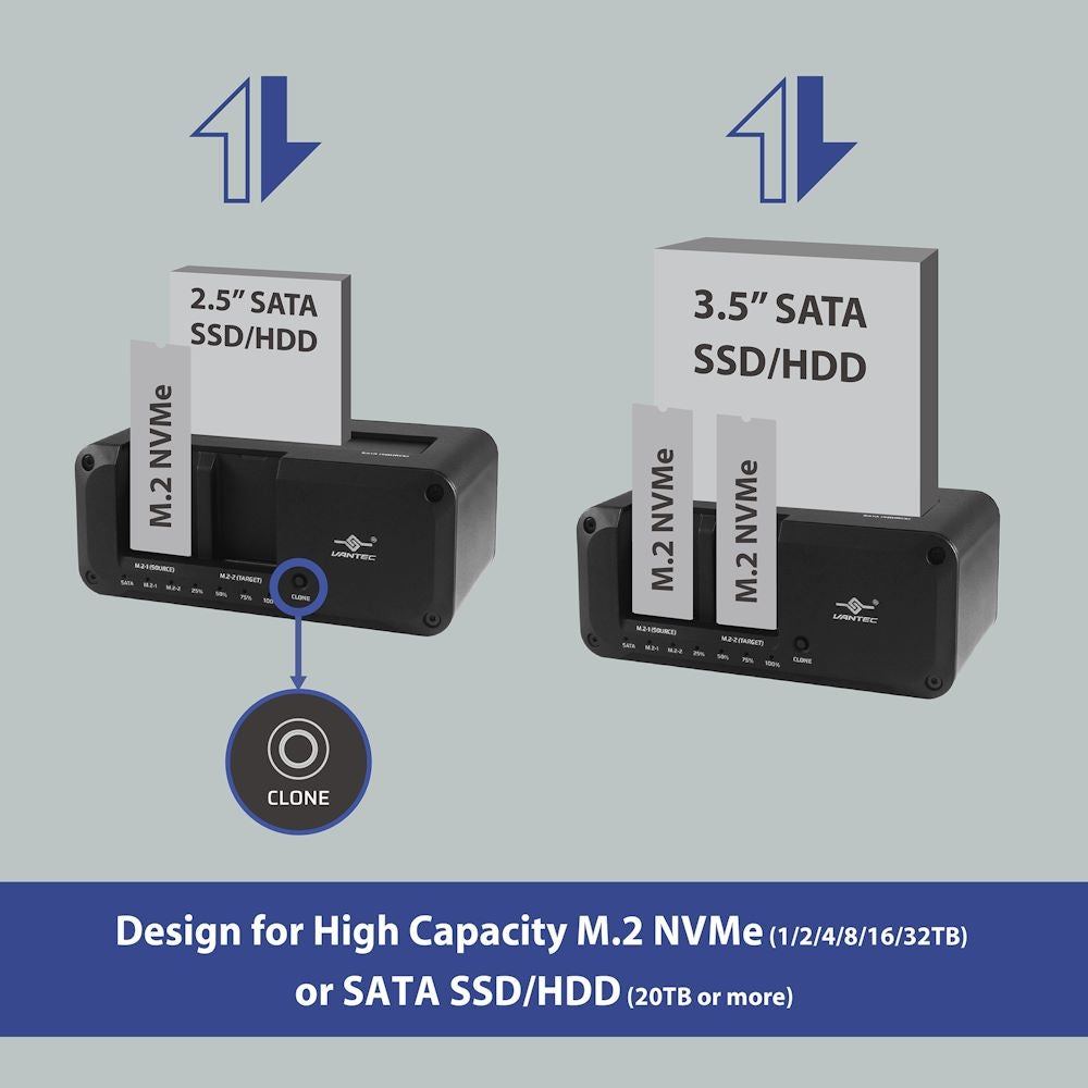 NexStar JX; USB 3.2 Gen 2x1; Triple Bay Dock (Dual M.2; Single SATA) With Clone Function