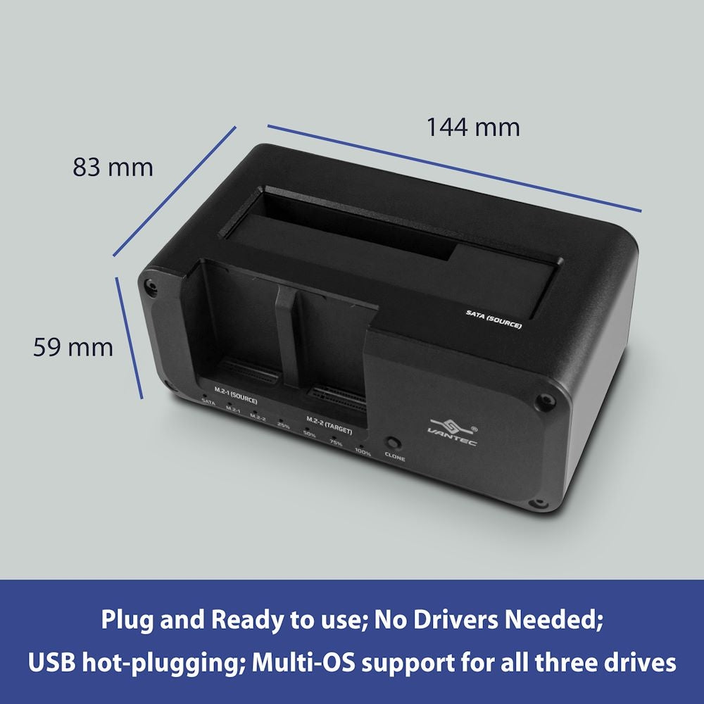 NexStar JX; USB 3.2 Gen 2x1; Triple Bay Dock (Dual M.2; Single SATA) With Clone Function