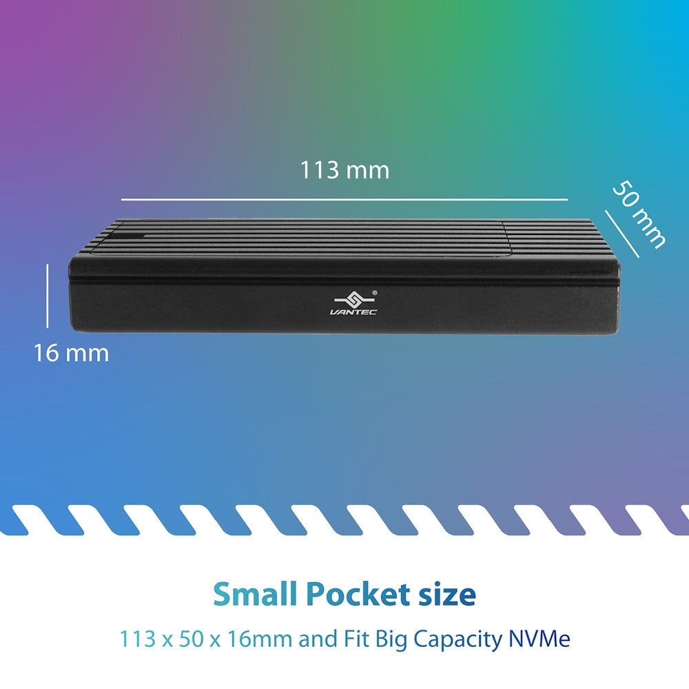 NexStar SX; M.2 NVMe SSD to USB 3.2 Gen2x2; 20G; Type C; Black Enclosure (NST-230C3-BK)