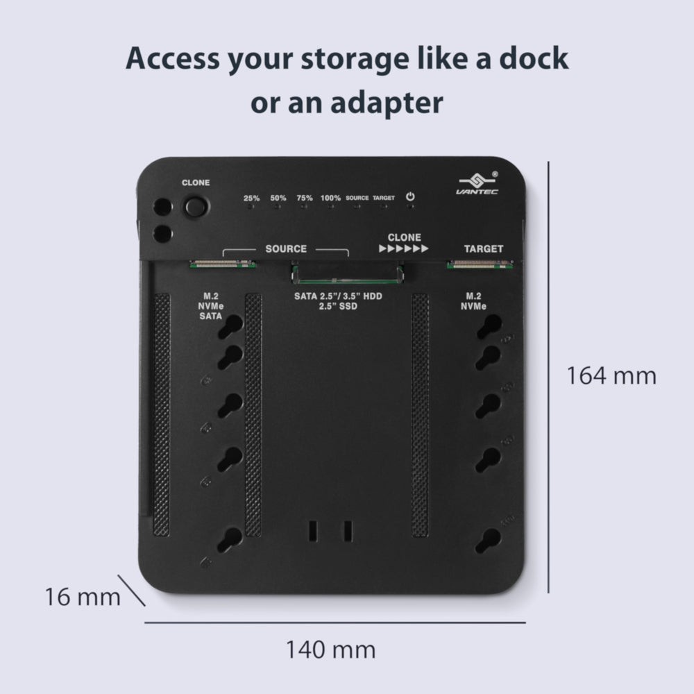Multi-Function M.2/SATA Storage Adapter with Clone Function; USB 3.2 Gen2x1; Type C