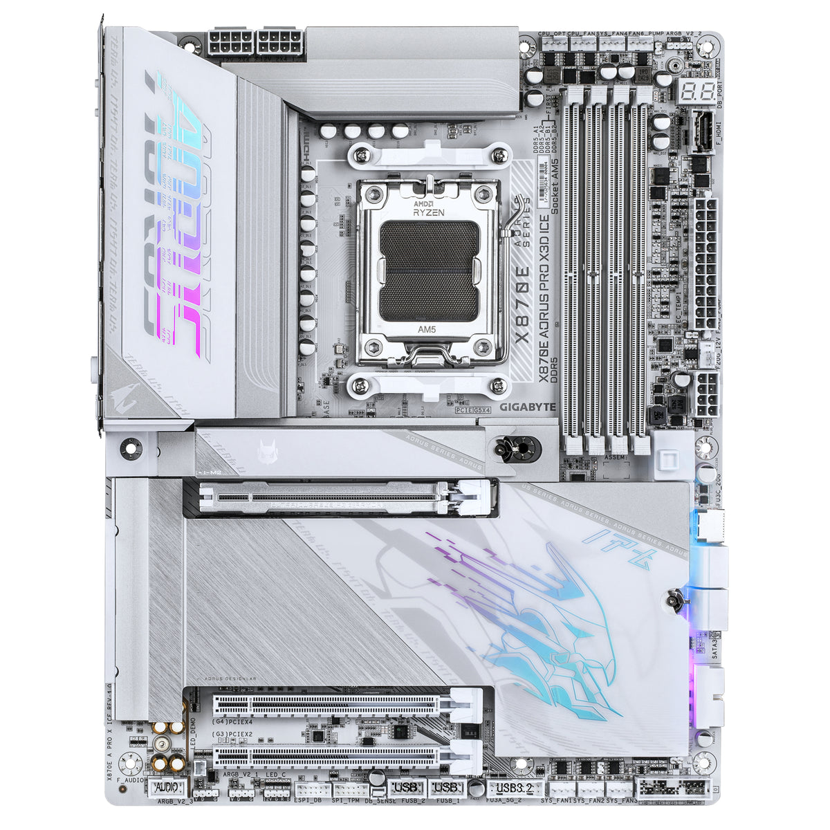 GIGABYTE Aorus AMD X870 Chipset for AMD AM5; 4x DDR5; 4x M2; 2x HDMI (1x front)/2 x USB4® USB Type-C®; ATX
