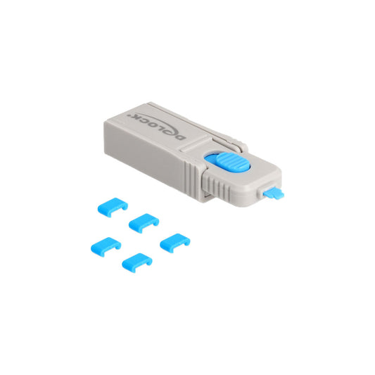 Delock 20926 Type-c 5-port Blocker Set for Type-c Female Ports and Lock Tool — Delock | Guards on Duty Shop