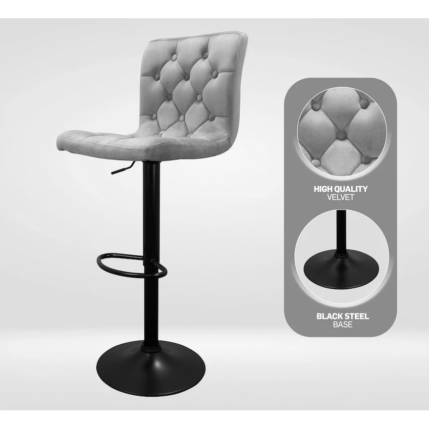 Bayer Large Barstool Grey with black base