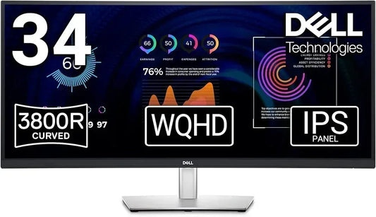 DELL 34 CURVED USB-C HUB MONITOR P3424WE - 86.5CM (34") HDMI (HDCP 2.3) DISPLAYPORT 1.2 (HDCP 2.3) LAN USB-C 3.2 GEN 1 (POWER UP TO 90W) USB 3.2 GEN 1 UPSTREAM (TYPE B) 4 X USB 3.2 GEN 1 DOWNSTREAM (TYPE A) DISPLAY TYPE LED-BACKLIT LCD MONITOR / TFT ACTIV - Guards On Duty Shop & Security Guards