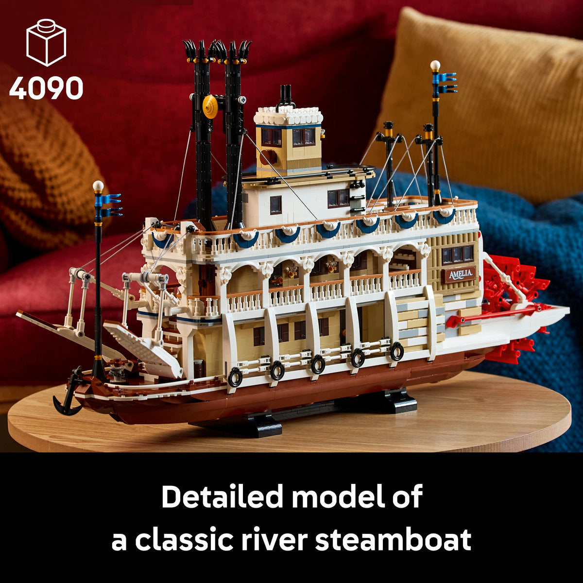 LEGO® Ideas River Steamboat, Nautical Decor for the Home 21356