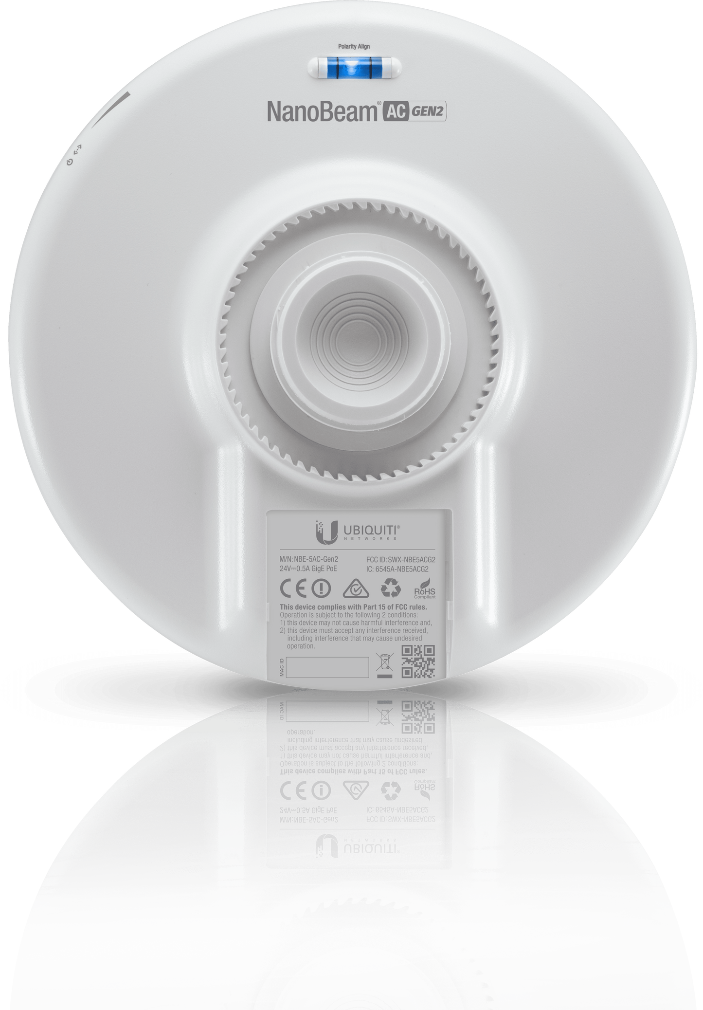 Ubiquiti UISP airMax NanoBeam AC 19dBi 5GHz Radio Includes POE Injector | NBE-5AC-GEN2