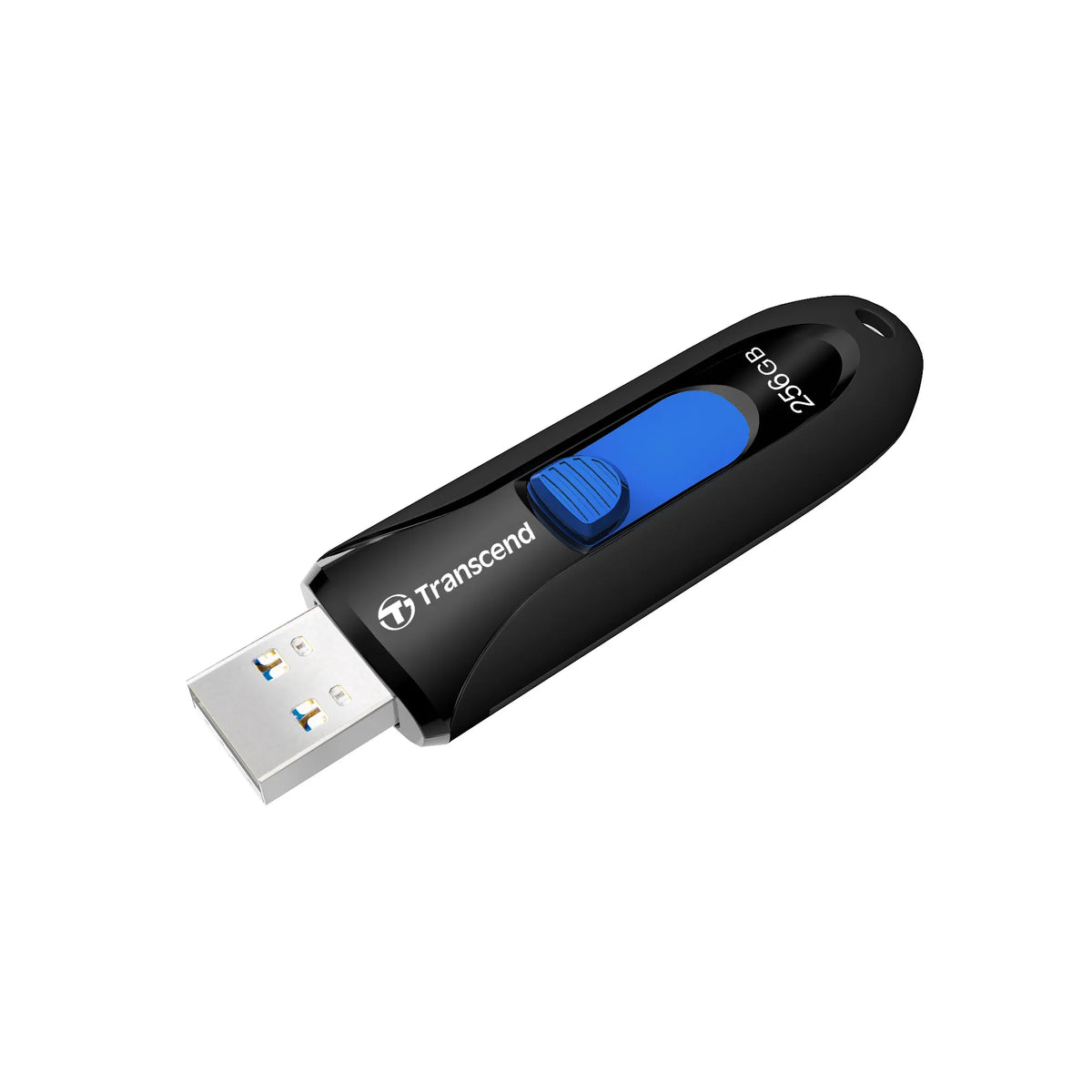 TRANSCEND 64GB JF790 USB3.1 GEN 1 CAPLESS FLASH DRIVE - BLACK AND BLUE