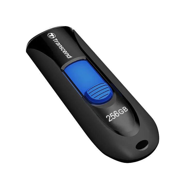 TRANSCEND 32GB JF790 USB3.1 GEN 1 CAPLESS FLASH DRIVE - BLACK AND BLUE