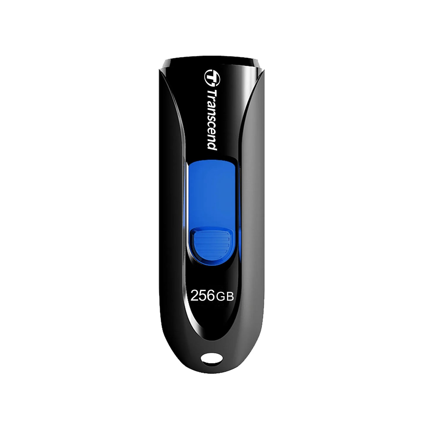 TRANSCEND 256GB JF790 USB3.1 GEN 1 CAPLESS FLASH DRIVE - BLACK AND BLUE