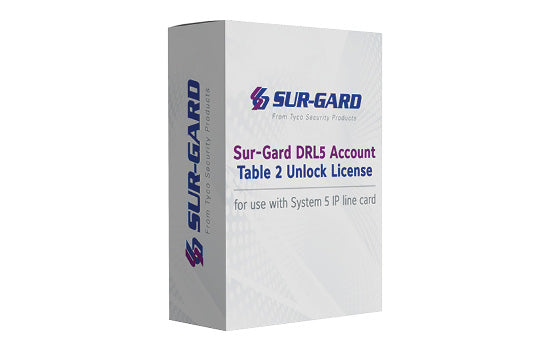 Sur-Gard DRL5 Account Table 2 Unlock License - for use with System 5 IP line card