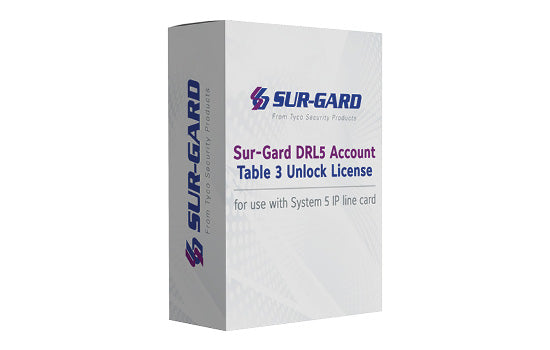 Sur-Gard DRL5 Account Table 3 Unlock License - for use with System 5 IP line card