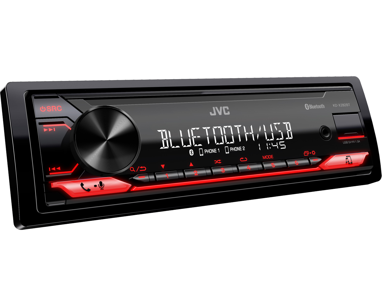 JVC KD-X282BT 1-Din Digital Media Receiver with Bluetooth