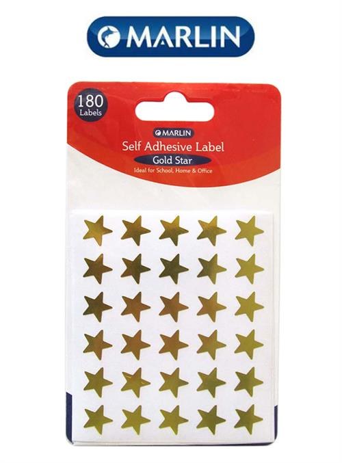 Marlin Self Adhesive Labels 180 Gold Stars