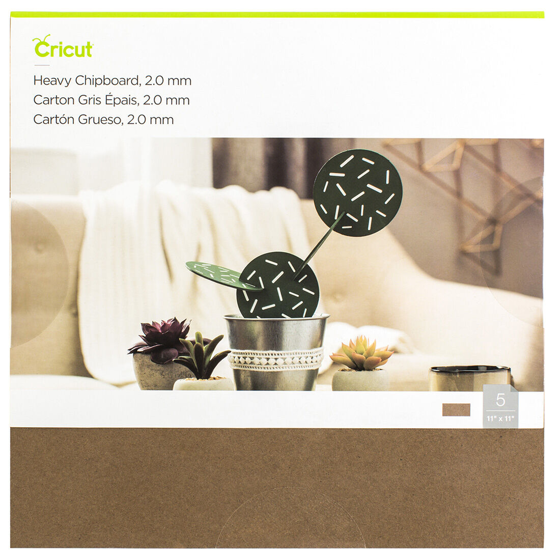 2004854 - Cricut Heavy Chipboard 2.0 5 sheets 14x14cm 2.0 mm