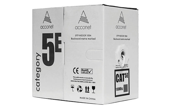Acconet CAT5e 100m CCA STP (Shielded) Pull Box 100m Indoor Ethernet Cable White
