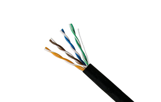 Acconet CAT5 100m UV Outdoor Solid Copper SF/TP Pull Box 100m Ethernet Cable Black