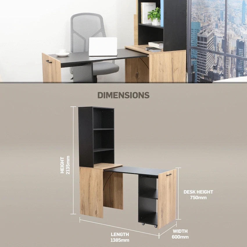 Adaptive Desk, With  Bookshelf