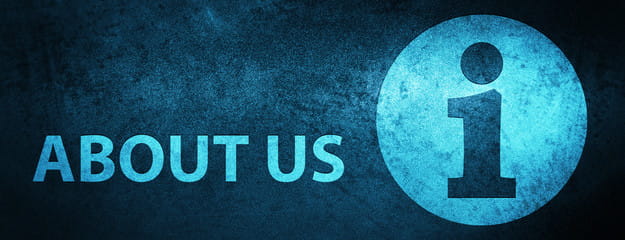 About us special blue banner background