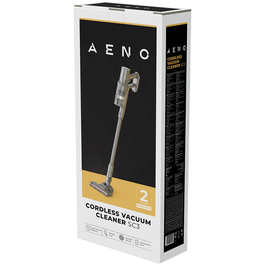 AENO SC3 Cordless Stick Vacuum Cleaner, 250W, LED, 28kPa, Grey