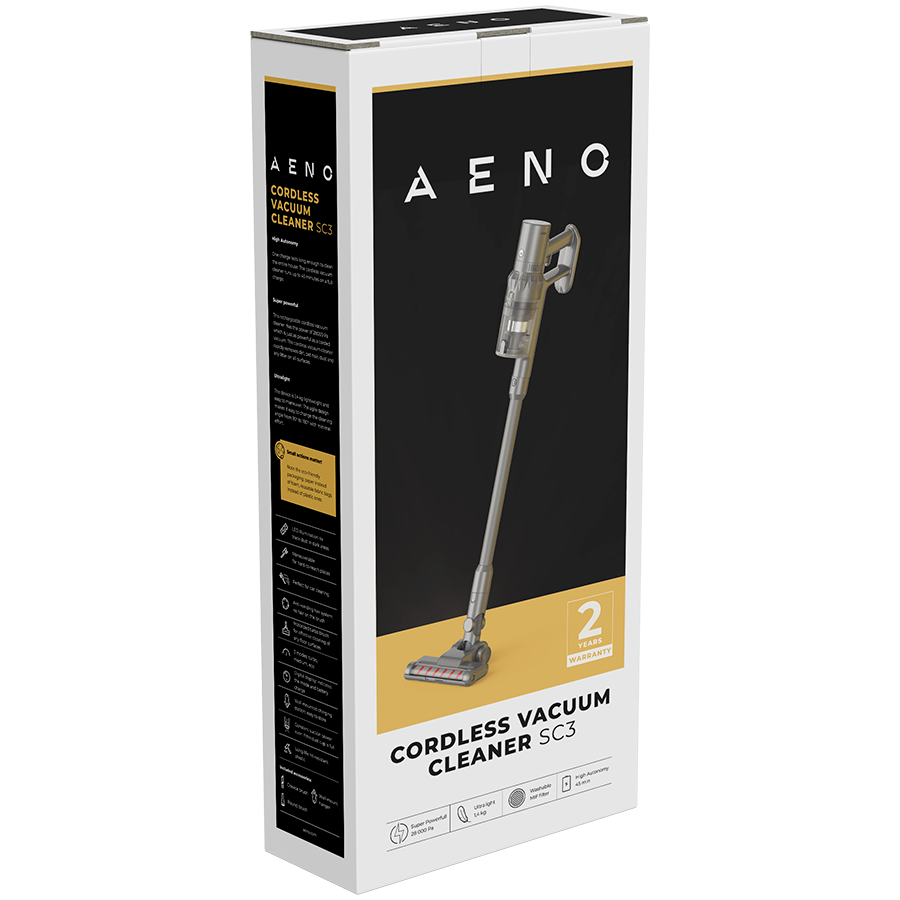 AENO SC3 Cordless Stick Vacuum Cleaner, 250W, LED, 28kPa, Grey