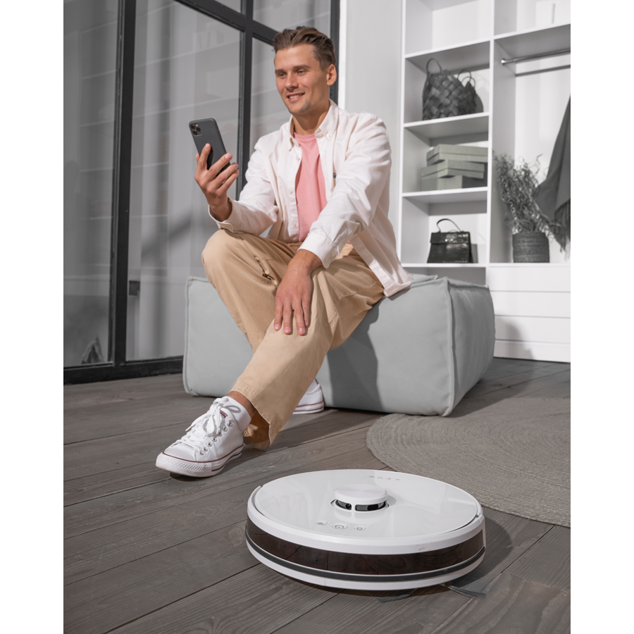 AENO RC2S Robot Vacuum, 2-in-1, Map Navigation, Turbo Mode, 2500Pa, White