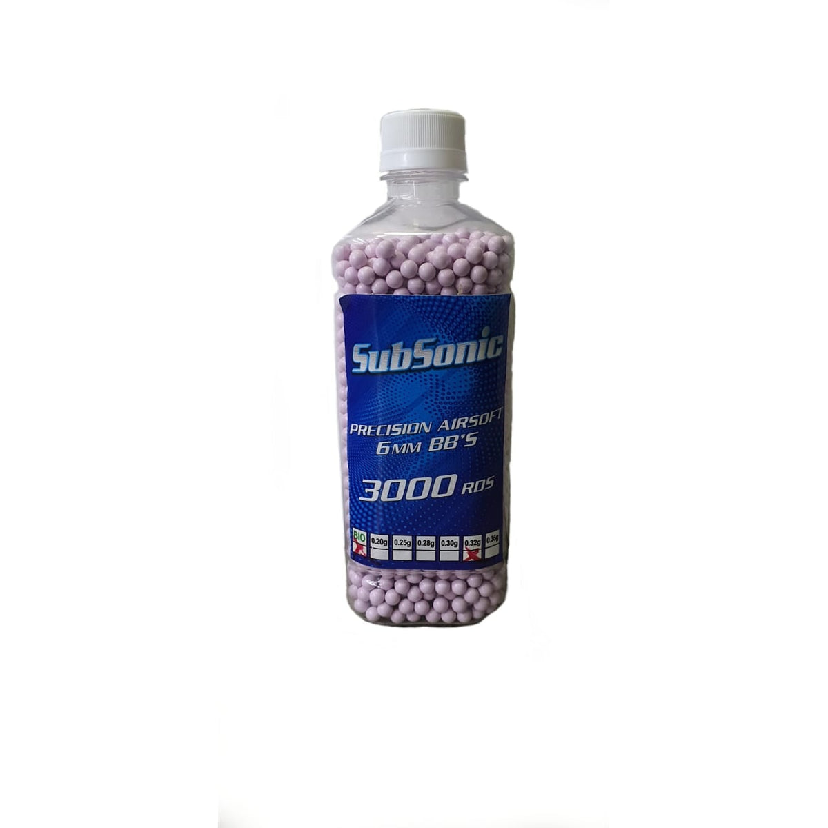 Subsonic 6mm Bio BB 0.32g 3000ct/Bottle Light Purple
