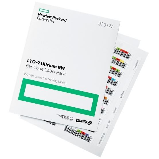 Hpe Lto-9 Ultrium Rw Bar Code Label Pack (100 X Data Cartridge Labels, 10 X Cleaning Cartridge Labels) - Guards On Duty Shop & Security Guards