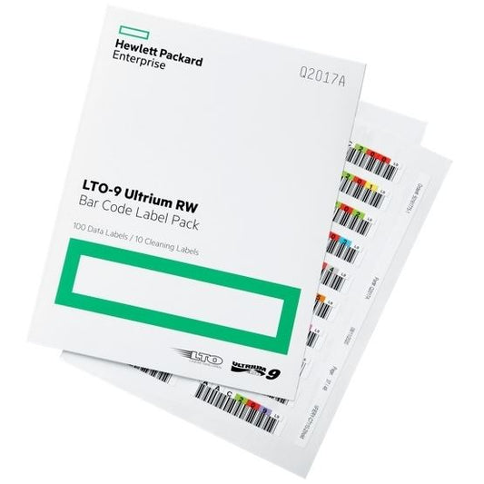 Hpe Lto-9 Ultrium Rw Bar Code Label Pack (100 X Data Cartridge Labels, 10 X Cleaning Cartridge Labels) - Guards On Duty Shop & Security Guards