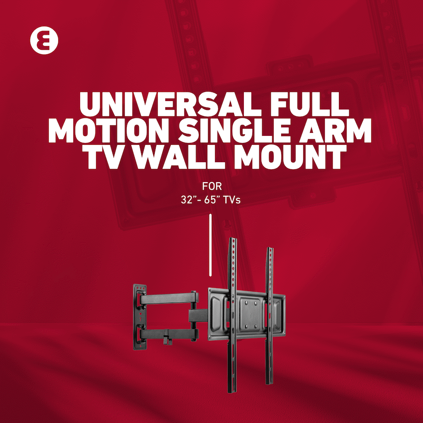 Ellies Solid series Full Motion Single Arm Mount 32"-65"TVs - Guards On Duty Shop & Security Guards