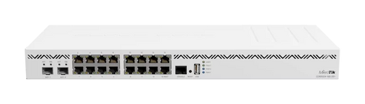 MikroTik Cloud Core Router CCR2004-16G-2S+, 16 x Gb LAN, 2x SFP+ ports, 1U rackmount case, Dual PSU, RouterOS L6