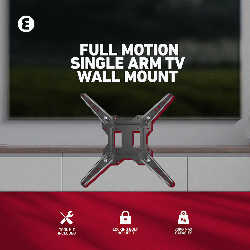 Ellies Solid series Full Motion Single Arm Tv Wall Mount For 23" - 55" TVs - Guards On Duty Shop & Security Guards