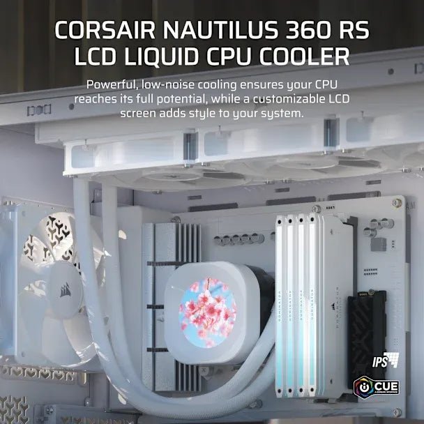 NAUTILUS 360 RS LCD Liquid CPU Cooler – 2.1'' IPS LCD Screen – RS120 Fans – 360mm Radiator – LGA1851/1700 AMD AM5/AM4