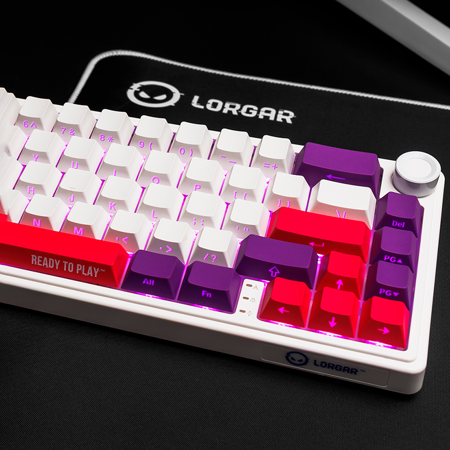 LORGAR KBP70MW, Wireless 65% Mechanical Gaming Keyboard Pro, White, EN layout