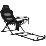 LORGAR FLEX RAF1, Sim Racing Cockpit Advanced, Foldable, 150x72x113 cm-playing, 38x72x126cm-folded, Black