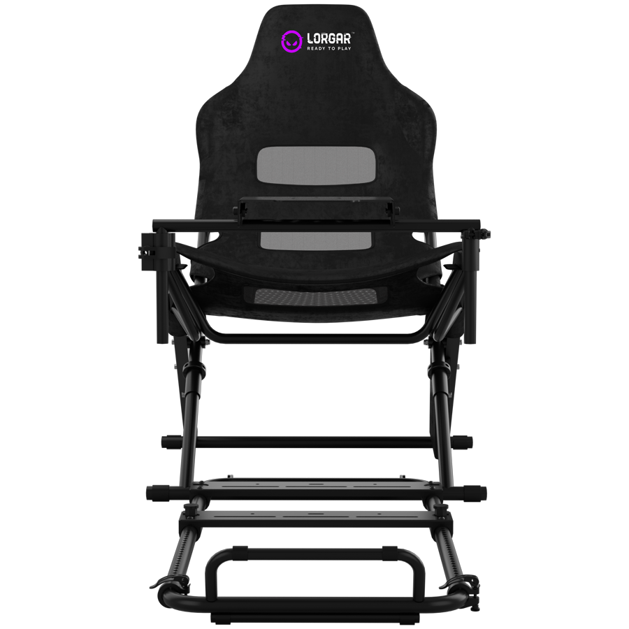 LORGAR FLEX RAF1, Sim Racing Cockpit Advanced, Foldable, 150x72x113 cm-playing, 38x72x126cm-folded, Black